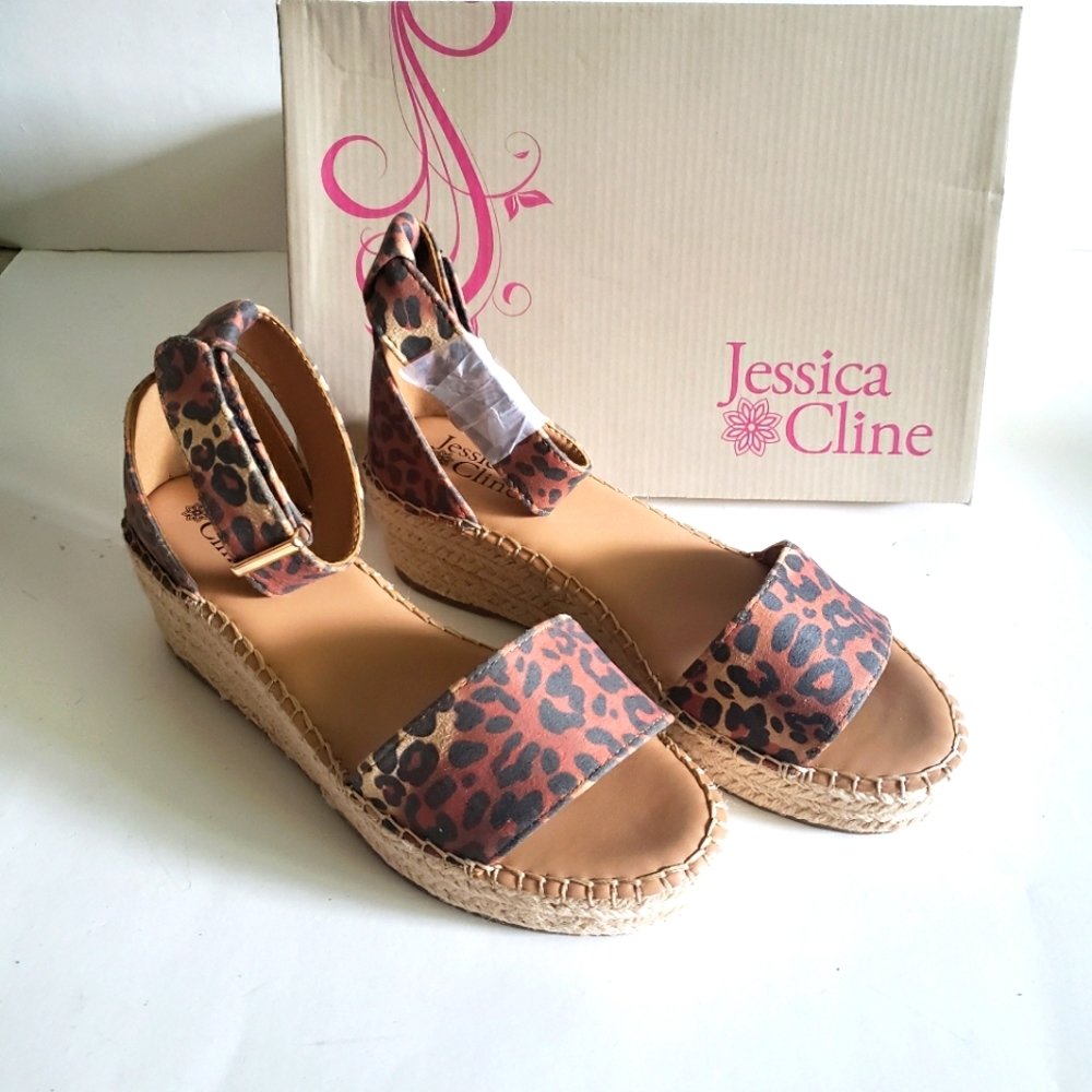 JESSICA CLINE LEOPARD WEDGES - New In Box - Womens Size 7.5